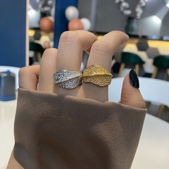 Mode einfacher vergoldeter Ring mit matter Oberfläche weiblicher Retro-Silber überzogener Kupferring