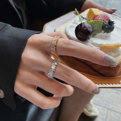 mode leiter zirkonia licht luxus ring weiblich mode kupfer zirkon ring weiblich