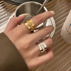 Fashion hip-hop index finger ring European and American retro silver plated copper ring
