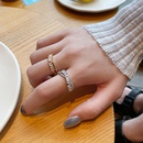 Korean index finger open ring female simple cross copper inlaid zircon ring wholesalepicture8