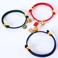 Spring Festival red rope collar blessing brand pendant adjustable bell dog collar