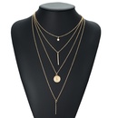 fashion simple fourlayer disc pendant alloy necklace wholesalepicture7