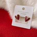 vintage solid color dripping oil heartshaped metal earrings wholesalepicture9