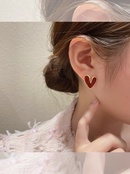 vintage solid color dripping oil heartshaped metal earrings wholesalepicture10