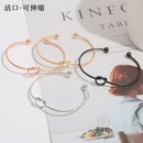 European and American simple open bracelet heart knot stainless steel bracelet NHWZ620554picture2