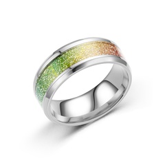 Europe and the United States new titanium steel colorful couple ring wholesale