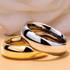 Korean jewelry arc smooth plain ring stainless steel couple ring wholesale