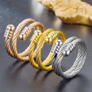 New Titanium Steel Adjustable Ring Korean Braided Knotted Couple Ring NHWZ620577picture5
