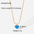 Fashion Stainless Steel Colorful Enamel Heart Pendant Bead Chain Necklace Jewelrypicture12