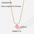 Fashion Stainless Steel Colorful Enamel Heart Pendant Bead Chain Necklace Jewelrypicture14