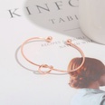 European and American simple open bracelet heart knot stainless steel bracelet NHWZ620554picture10
