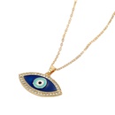 Retro Rhinestone Turkish Blue Eye Pendant Necklace Wholesalepicture9