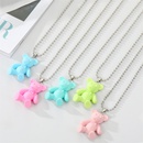 simple candycolored resin bear color animal pendant necklacepicture6