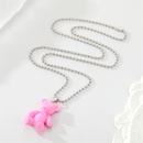 simple candycolored resin bear color animal pendant necklacepicture8