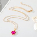 fashion retro zircon heart pendant multicolor stone pendant necklacepicture8
