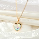 fashion retro zircon heart pendant multicolor stone pendant necklacepicture9