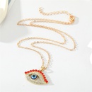 retro full rhinestone hollow eye red eyelashes contrast color pendant necklacepicture7