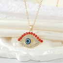 retro full rhinestone hollow eye red eyelashes contrast color pendant necklacepicture10