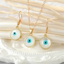 Simple Personality Round Heart Opal Blue Eyes Earrings Necklace Setpicture7