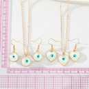 Simple Personality Round Heart Opal Blue Eyes Earrings Necklace Setpicture8