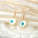 Simple Personality Round Heart Opal Blue Eyes Earrings Necklace Setpicture9