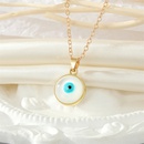 Simple Personality Round Heart Opal Blue Eyes Earrings Necklace Setpicture10