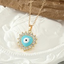 retro rhinestone drip oil round heartshaped eye necklace wholesalepicture10