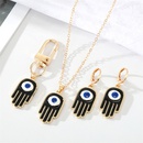 Gothic Retro Black Fatima Hand Earrings Necklace Keychain Setpicture6