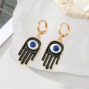 Gothic Retro Black Fatima Hand Earrings Necklace Keychain Setpicture8
