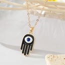 Gothic Retro Black Fatima Hand Earrings Necklace Keychain Setpicture9