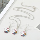 fashion drip oil color glitter unicorn necklace set animal pendant drop earringspicture10