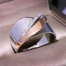 fashion cubic zirconia ring simple electroplating rose gold twocolor bow cross ringpicture10