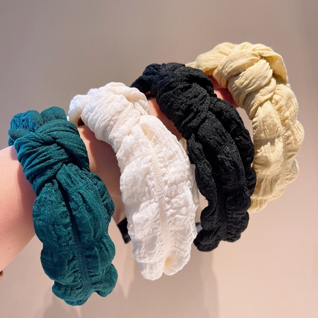 Retro einfarbiges Blasenraum-Baumwollstirnband-Haarnadelzubehör's discount tags