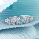 new blue ocean heart ring ladies peach heart alloy diamond ringpicture6