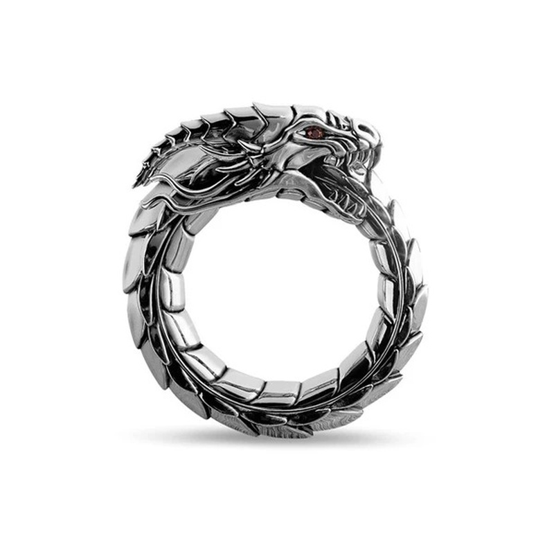 retro Norse mythical dragon Nidhogg ethnic style alloy ring