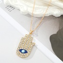 retro oversized full rhinestone eye palm metal necklace keychain hand pendantpicture9
