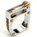new geometry mechanical twocolor unisex ring European and American jewelrypicture7