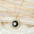 retro rhinestone drip oil round heartshaped eye necklace wholesalepicture12