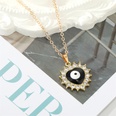 retro rhinestone drip oil round heartshaped eye necklace wholesalepicture16