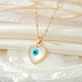 Simple Personality Round Heart Opal Blue Eyes Earrings Necklace Setpicture12