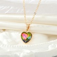 fashion retro zircon heart pendant multicolor stone pendant necklacepicture12