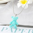 simple candycolored resin bear color animal pendant necklacepicture11