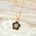 retro point rhinestone eye flower pendant alloy necklace wholesalepicture12