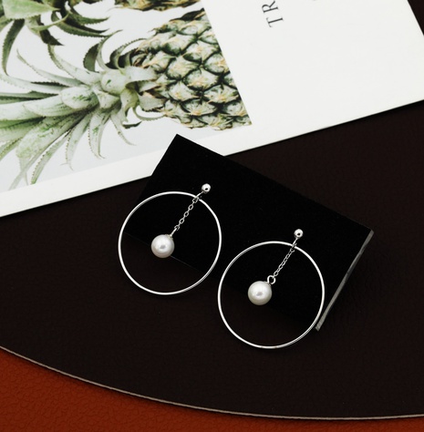Simple classic geometric copper pearl earrings NHIK621033's discount tags