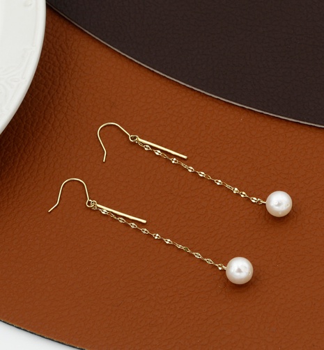 luxury niche classic copper pearl earrings wholesale  NHIK621030's discount tags