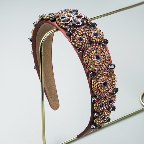 new baroque geometric diamond wide sponge headband's discount tags