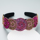 Gorgeous rose red geometric diamond disc wide headband wholesalepicture9