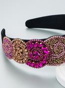 Gorgeous rose red geometric diamond disc wide headband wholesalepicture11