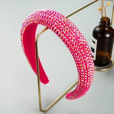fashion curved full rhinestone pink headband NHLN622567's discount tags