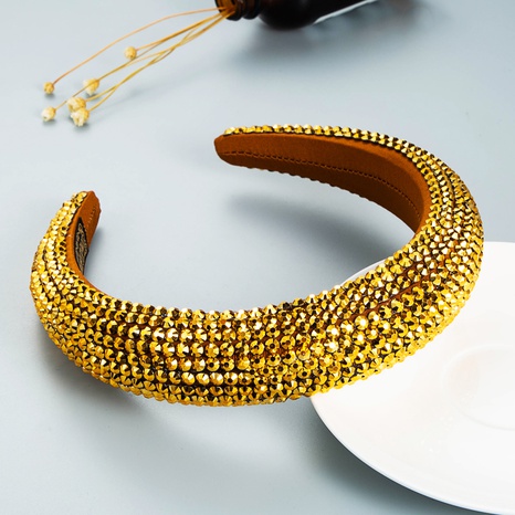 Fashion Gold Full Color Rhinestone Headband's discount tags